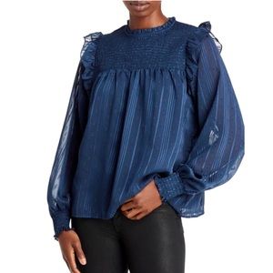 Aqua nwt long sleeve smacked blouse s